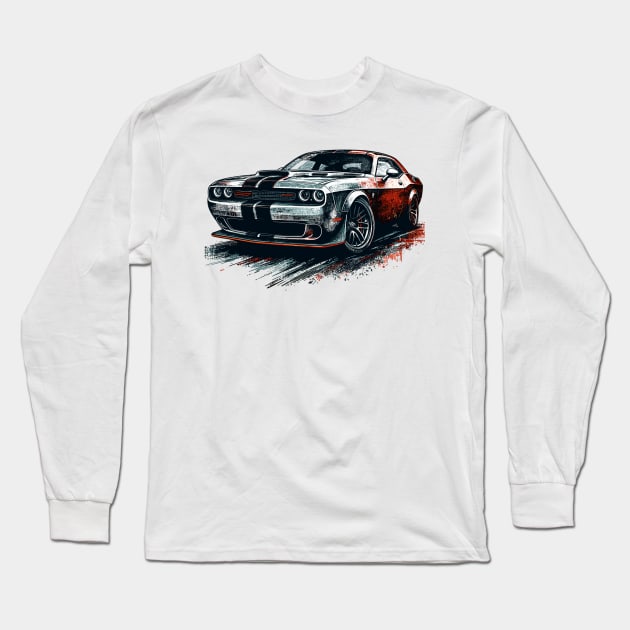 Dodge Challenger Long Sleeve T-Shirt by Vehicles-Art